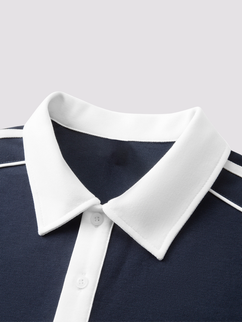 WHITE COLLAR POLO SHIRT - RETILIER