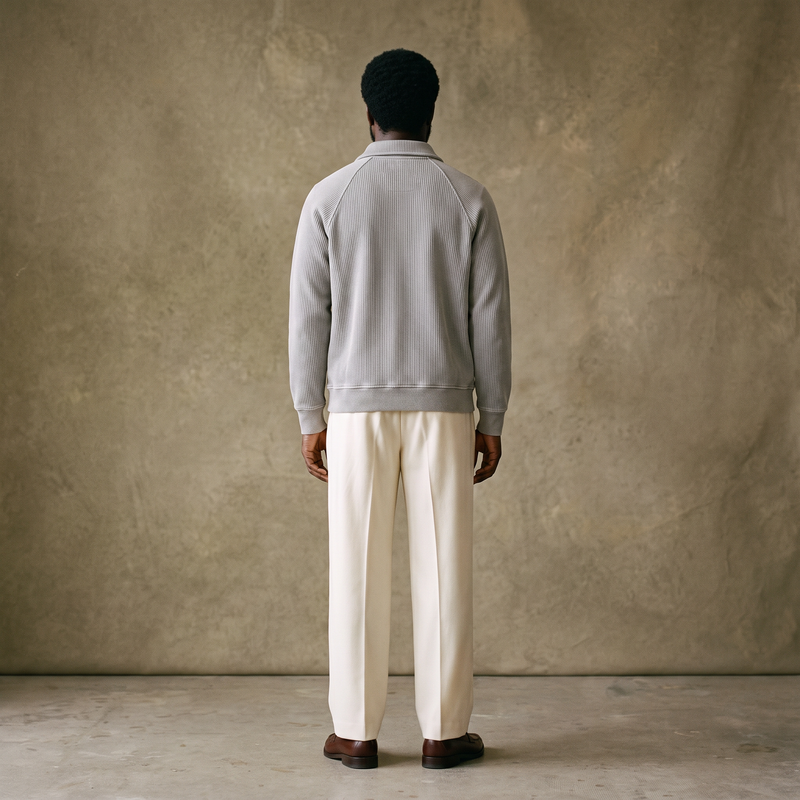 FLAT WHITE QUARTER ZIP