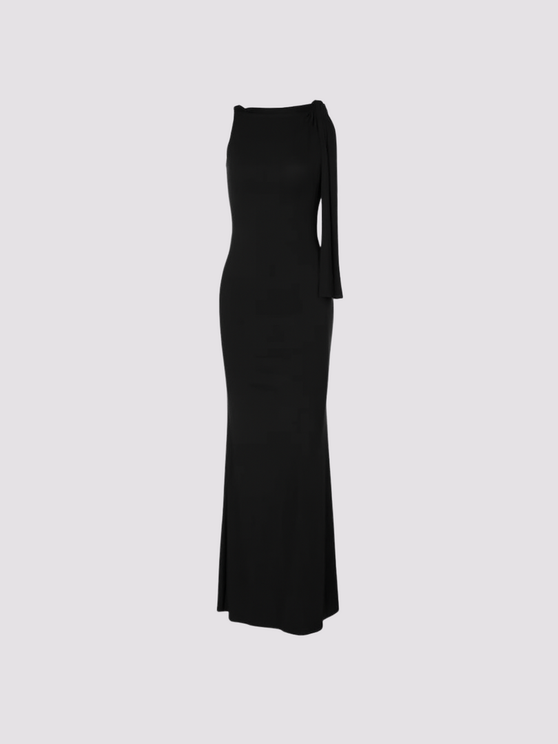 ONE SHOULDER DRAPED DRESS