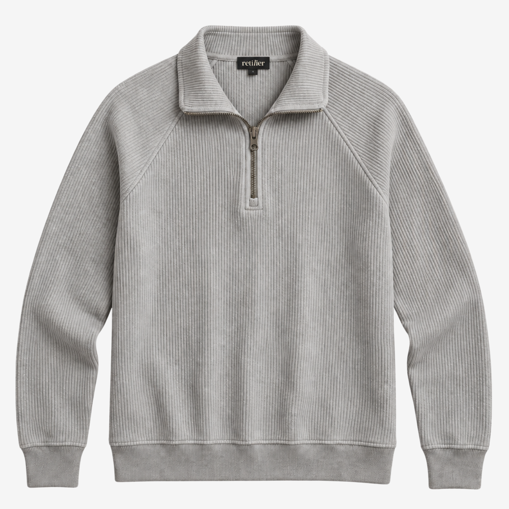 FLAT WHITE QUARTER ZIP