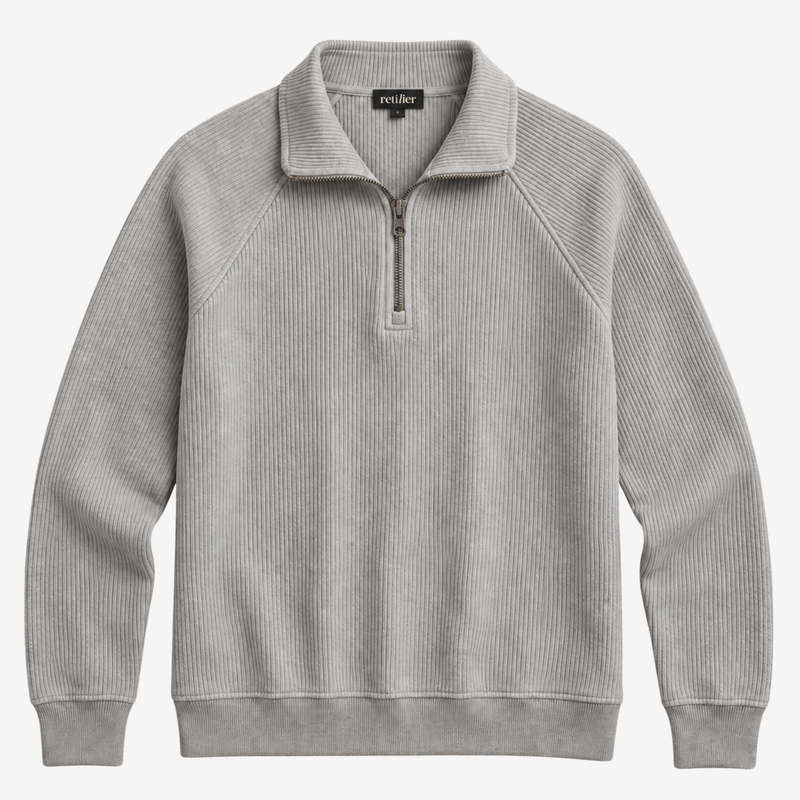 FLAT WHITE QUARTER ZIP